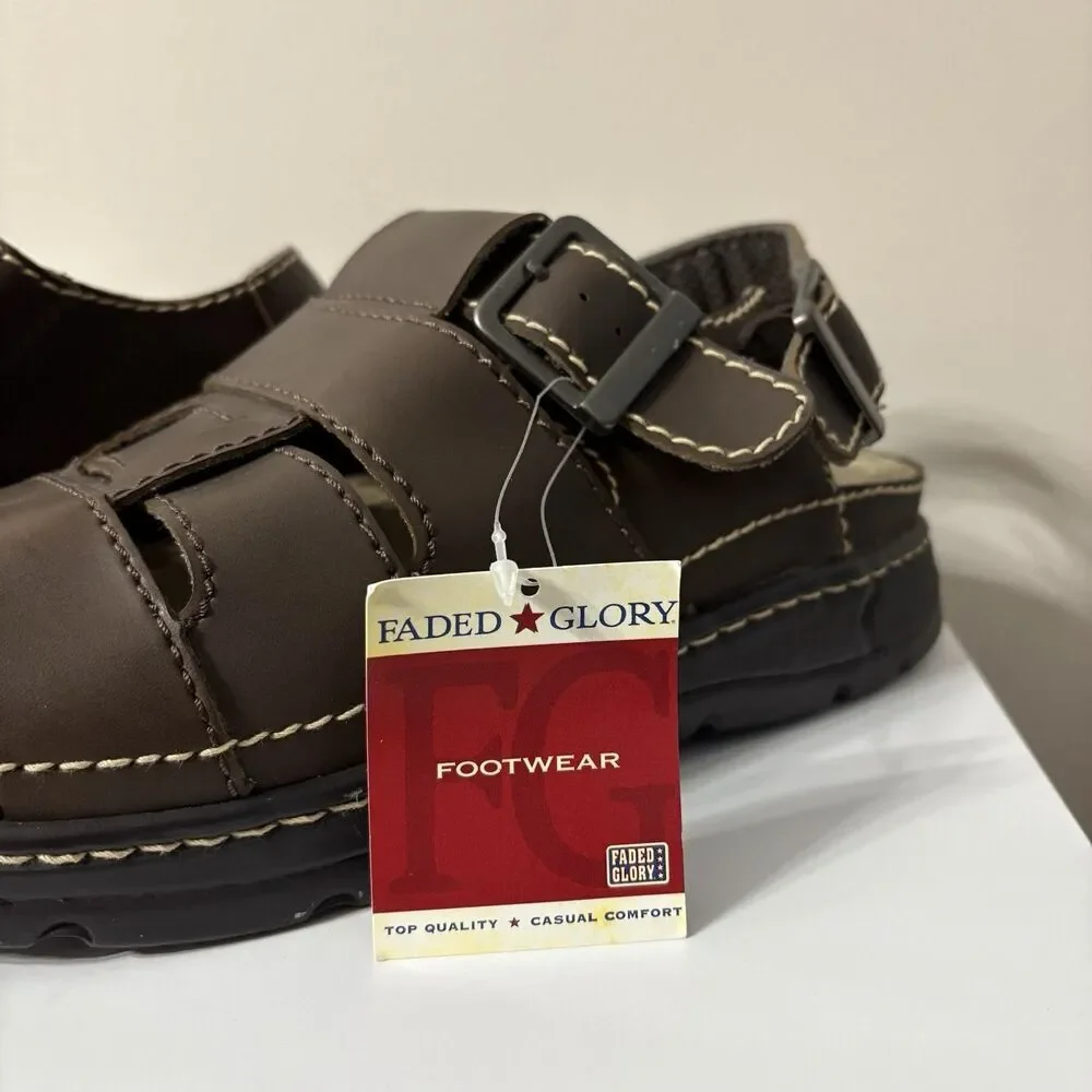 Faded Glory Chunky Platform Sandals Men’s Size 11 Brown Fisherman VINTAGE Y2K